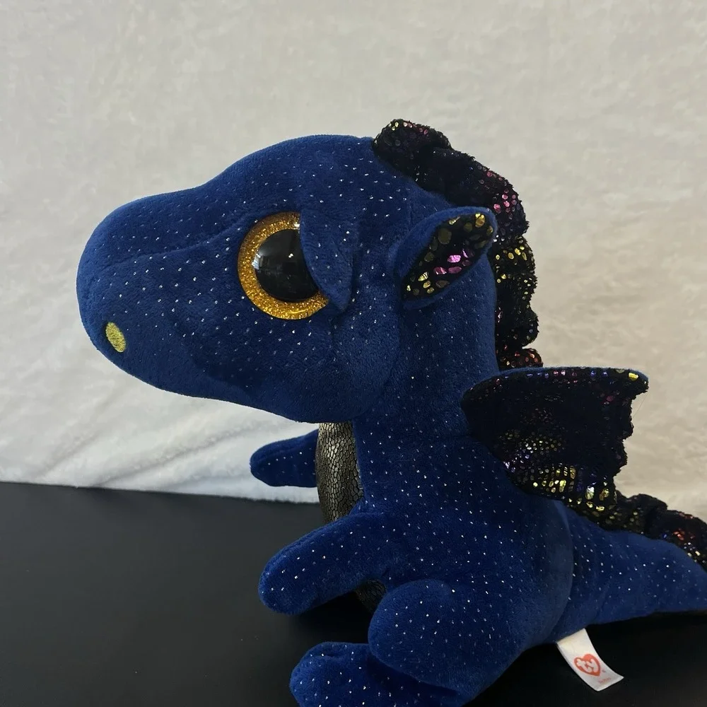 TY Beanie Boos SAFFIRE Sapphire Blue Dragon Plush Retired Multicolor Toy 2021